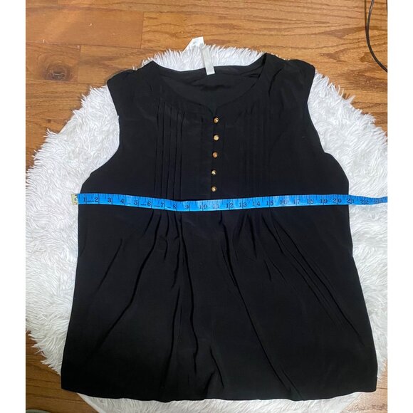 PerSeption Concept Sleeveless Black Top With Button Detail Size XL - Picture 5 of 7